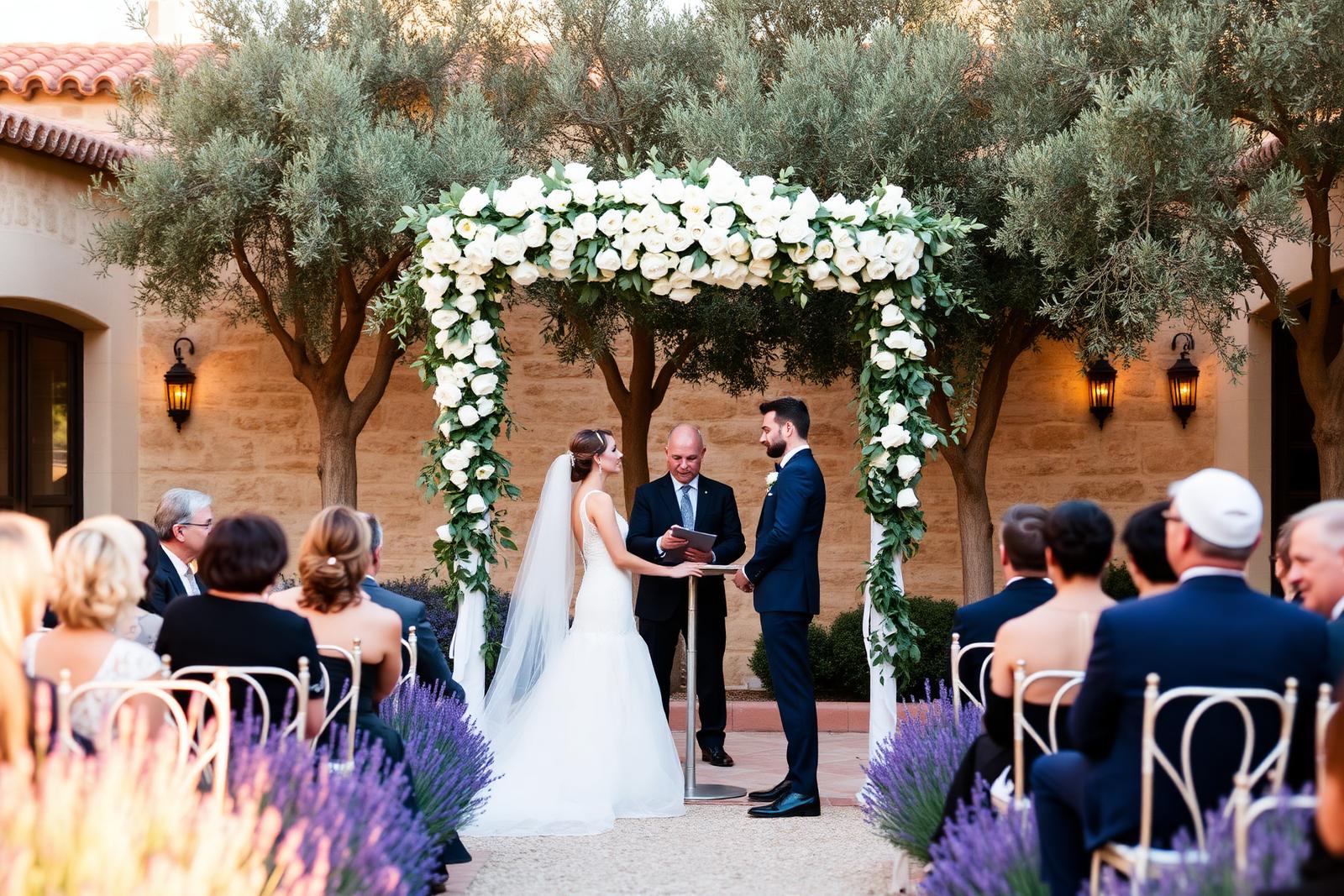 Provençal courtyard wedding ceremony