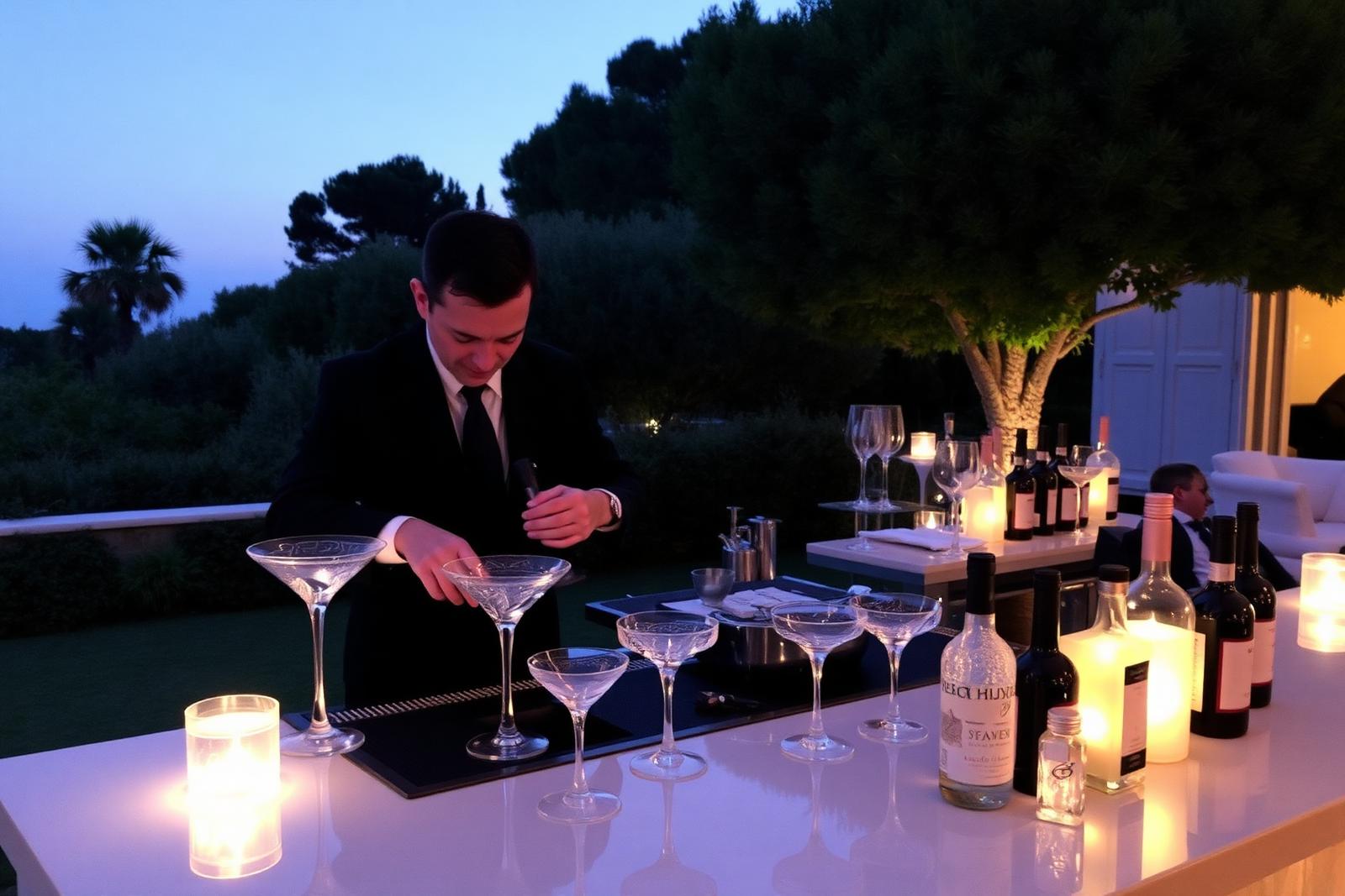 Outdoor cocktail bar service
