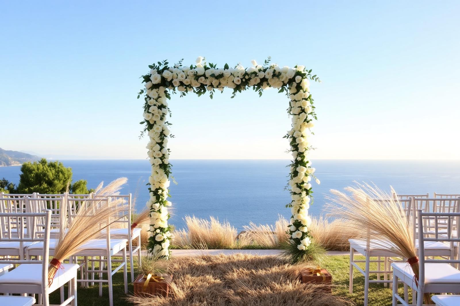 Sea-view ceremony arch on the Côte d'Azur